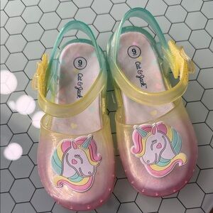 Cat & Jack Kids Unicorn Jelly Sandals - Yellow and Green